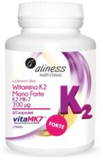 Witamina K2 MONO FORTE 200 µg z Natto 60 kaps. Vege Aliness