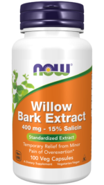 White willow bark (biała wierzba kora) 400mg 100kap. NOW