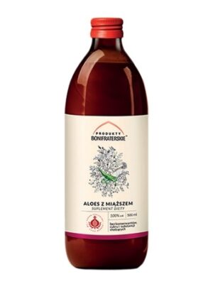 Aloes z miąższem sok 100% 500ml Produkty Bonifraterskie