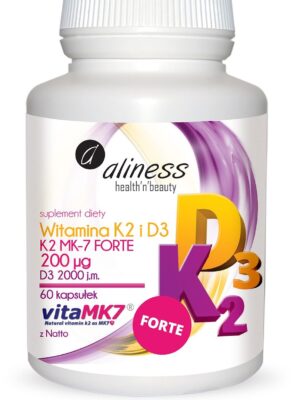 Witamina K2 MK-7 100 µg z Natto + D3 60 kaps. Aliness