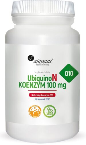 311b3480f0970684bbbf37f310d3af31.jpg UbiquinoN Naturalny KOENZYM Q10 100mg 100 kaps. Vege Aliness