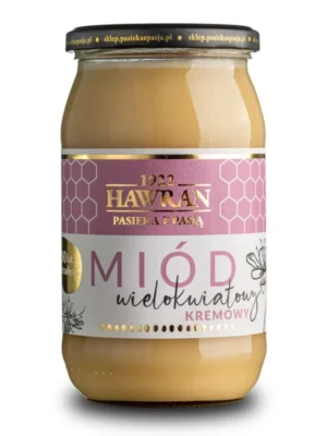 Miód wielokwiatowy kremowy 1050g Pasieka z Pasją Hawran