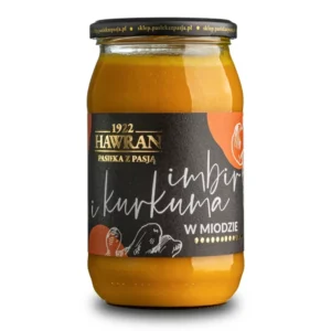 Imbir i kurkuma w miodzie wielokwiatowym 1010g Pasieka z Pasją Hawran