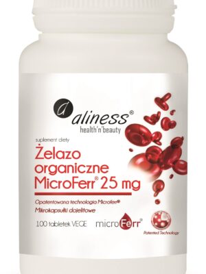 Żelazo organiczne MicroFerr 25 mg 100 tab. VEGE Aliness