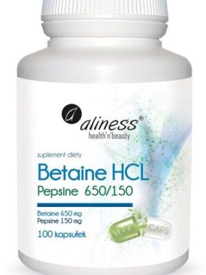 Betaina HCL z Pepsyną 650/150 100 VEGE kaps. Aliness