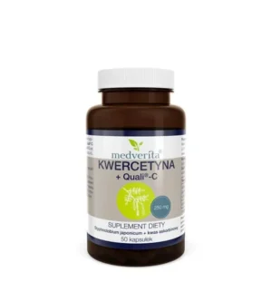 51r9dz.45a4b4.xxl_.webp Kwercetyna+ Quali-C 250mg 50kap. Medverita