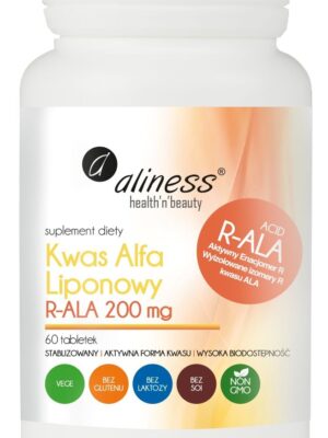 Kwas Alfa Liponowy R-ALA 200 mg 60 tabletek vege Aliness