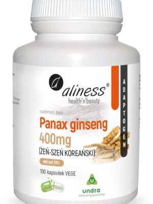 Panax Ginseng (żeń-szeń koreański) 20% 400mg 100 kap. Vege Aliness