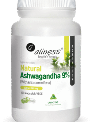 Natural Ashwaganda 580 mg 9% 100 kaps. Vege Aliness