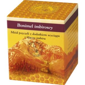 Bonimel-imbirowy-600x600-1.jpg Bonimel imbirowy miód pszczeli z dodatkiem wyciagu z kłącza imbiru 250g Bonimed