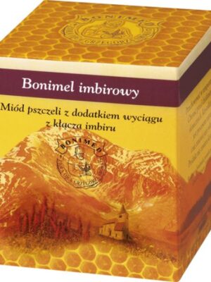 Bonimel imbirowy miód pszczeli z dodatkiem wyciagu z kłącza imbiru 250g Bonimed