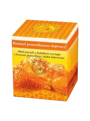 Bonimel prawoślazowo-koprowy miód pszczeli z dodatkiem wyciągu z korzenia prawoślazu i olejku koprowego 250g Bonimed