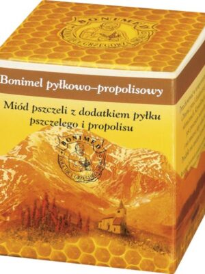 Bonimel pyłkowo-propolisowy miód pszczeli z dodatkiem pyłku pszczelego i propolisu 250g  Bonimed