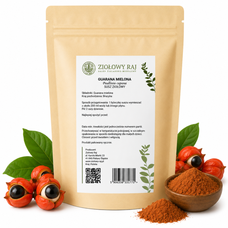 Guarana mielona prosta Guarana mielona 100g Ziołowy Raj