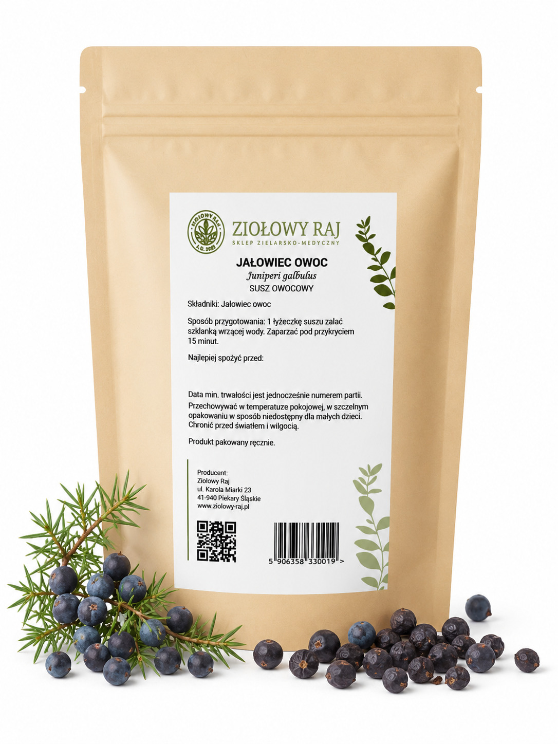 Jałowiec owoc 50 g Ziołowy Raj