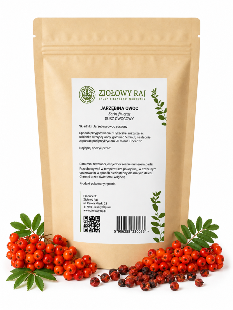 Jarzębina owoc prosta Jarzębina owoc 50g Ziołowy Raj