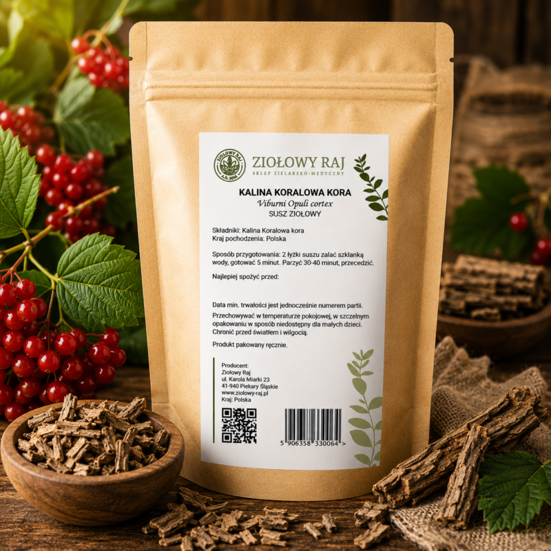 Kalina koralowa kora premium Kalina Koralowa kora 50g Ziołowy Raj