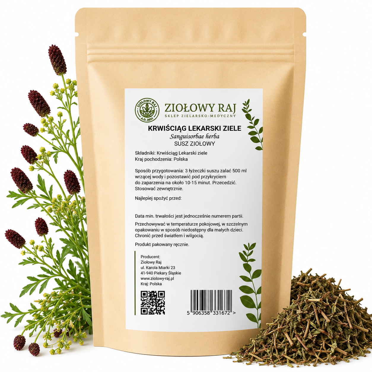 Krwiściąg lekarski – ziele, 50 g Ziołowy Raj