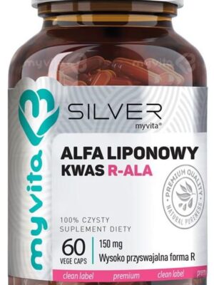 Kwas alfaliponowy R-ALA 150mg silver pure 100% 120kap. MyVita