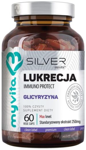 Lukrecja-Glicyryzyna-SILVER-PURE-100-Myvita-60-kapsulek.jpg Lukrecja immuno protect (glicyryzyna) silver pure 100% 60kap. MyVita
