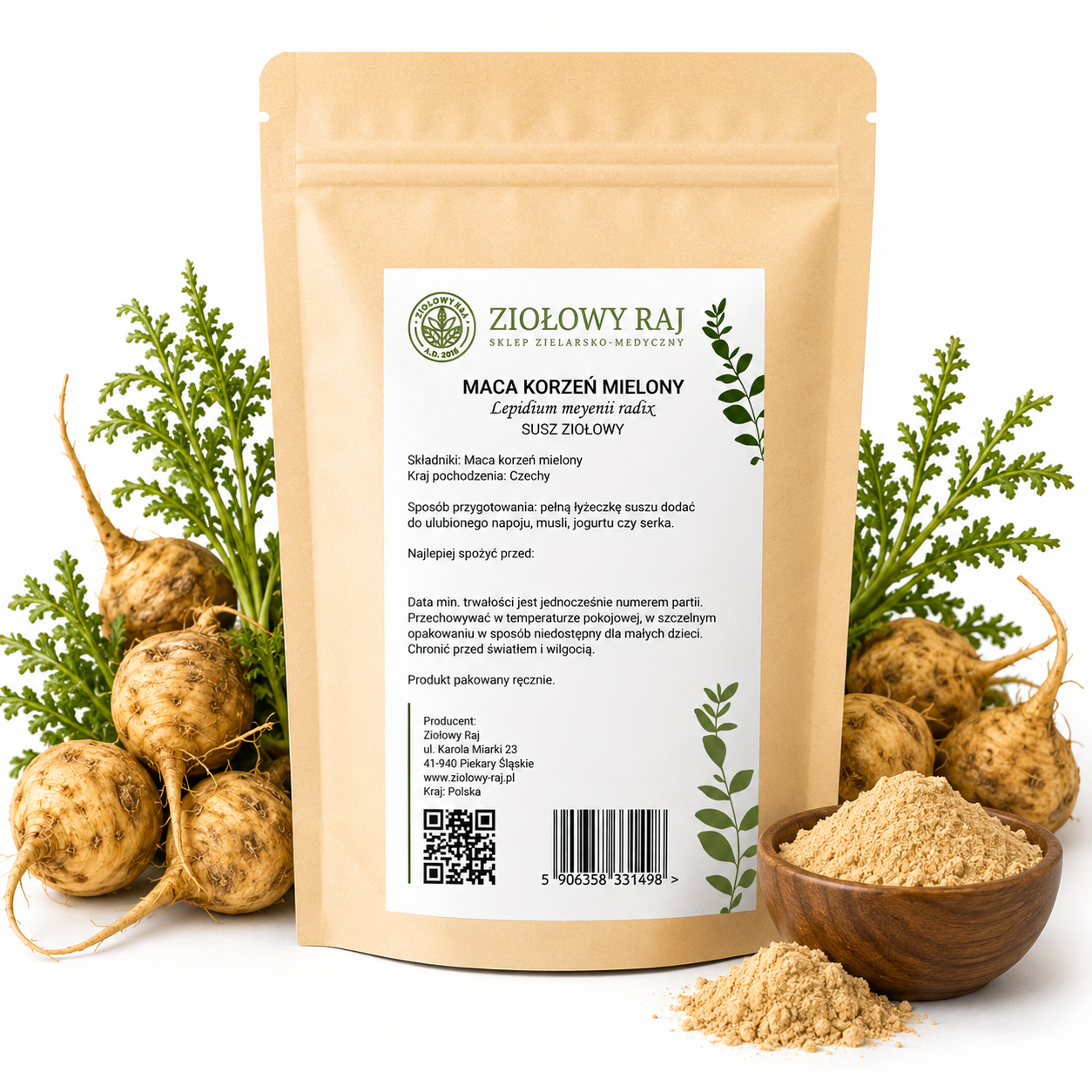 Maca korzeń mielony 100g Ziołowy Raj