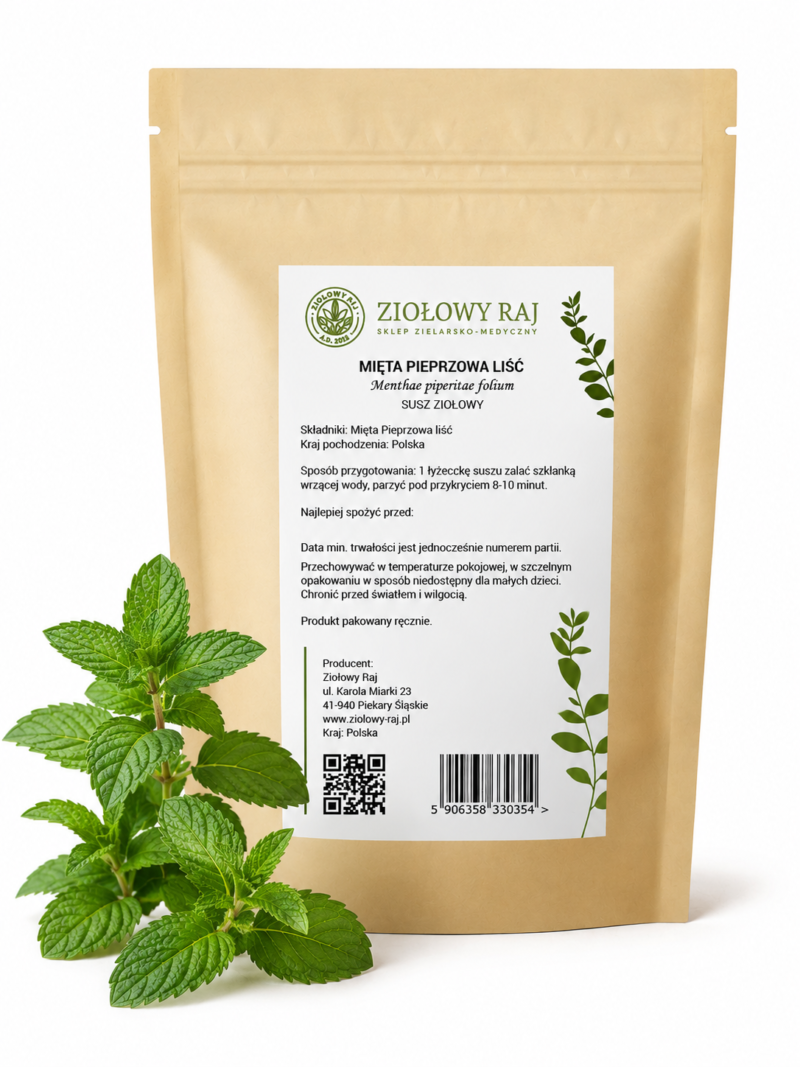 Mięta liść Mięta Pieprzowa liść 50g Ziołowy Raj