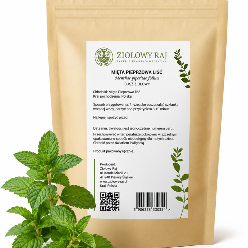 Mięta liść Mięta Pieprzowa liść 50g Ziołowy Raj