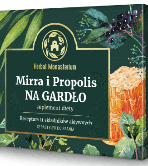 Mirra i propolis na gardło 12 pastyl. Herbal Monasterium