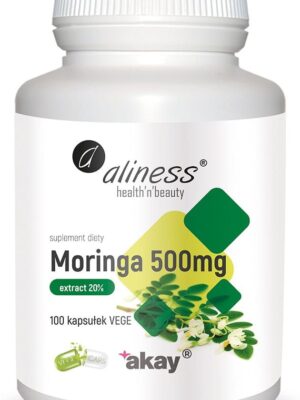 Moringa ekstrakt 20% 500mg 100 kaps. Vege Aliness