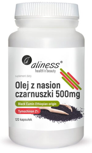 Olej-z-czarnuszki-500mg-net-1.jpg Olej z nasion czarnuszki 2% 500 mg 120 kaps. Aliness