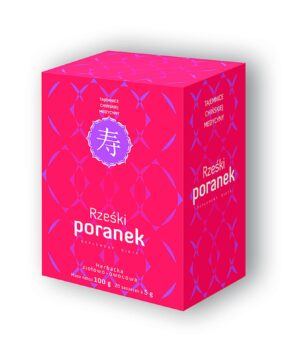 TEA_Poranek_3D.jpg Rześki poranek mieszanka ziołowa wg zasad Tradycyjnej Medycyny Chińskiej (TMC) 20 saszetek po 5g Bonimed