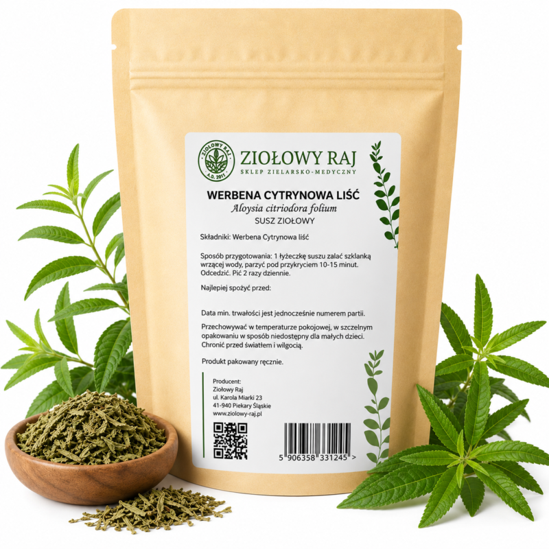 Werbena cytrynowa liść prosta Werbena Cytrynowa liść 25g Ziołowy Raj