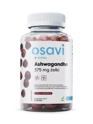 Ashwagandha 375 mg żelki smak wiśniowy 90 szt. Osavi