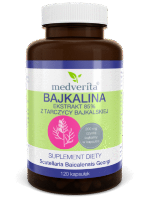 Bajkalina ekstrakt 85% z tarczycy bajkalskiej 200mg 120kap Medverita