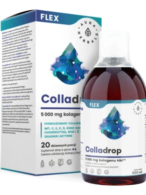 Colladrop flex mocne kości i stawy kolagen morski 5000mg płyn 500ml Aura Herbals