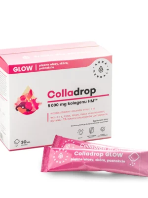 Colladrop glow piękne włosy, skóra i paznokcie kolagen morski 5000mg proszek 30 sasz. Aura Herbals