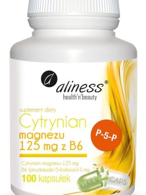 Cytrynian Magnezu 125 mg z B6 (P-5-P) 100 VEGE kaps. Aliness