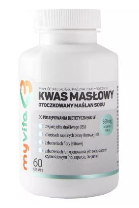 ghujkji.jpg Kwas masłowy (maślan sodu) 360 mg 60kap. MyVita