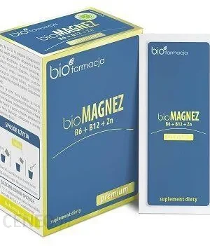 BIO Magnez (300mg)+ B6+ B12+ cynk 20 sasz. Biofarmacja