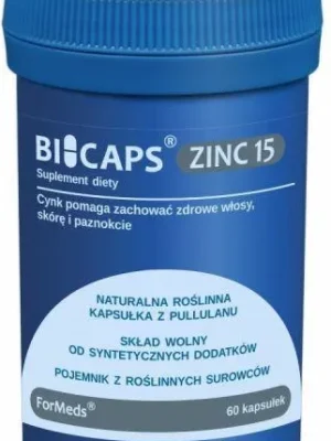 Bicaps Zinc (cytrynian cynku 15mg+ cytrynian miedzi 1,5mg) 60kap. Formeds