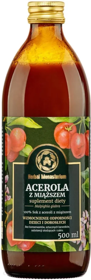 Acerola z miąższem 100% 500ml Herbal Monasterium