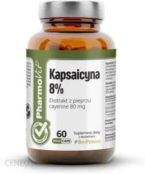 Kapsaicyna 8% ekstrakt z pieprzu cayenne 80mg 60 kap Pharmovit