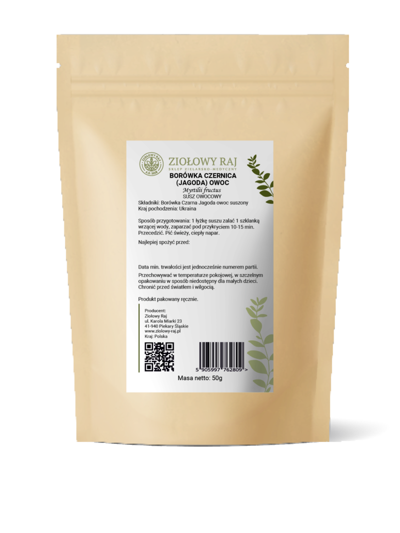 Borówka czernica (jagoda) owoc 50g Ziołowy Raj