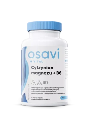 Cytrynian magnezu + B6 375 mg + 4,2 mg 90 kap. Osavi