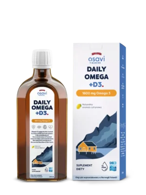 Daily Omega + D3 1600 mg Omega 3 naturalny aromat cytrynowy 250 ml Osavi