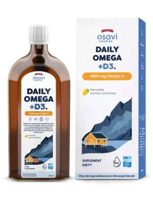 Daily Omega + D3 1600 mg Omega 3 naturalny aromat cytrynowy 500 ml Osavi
