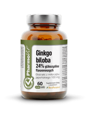 Ginkgo biloba (miłorząb japoński) 24% glikozydów 60kap. Pharmovit