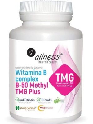 Witamina B complex B-50 METHYL TMG PLUS 100 VEGE kaps. Vege Aliness