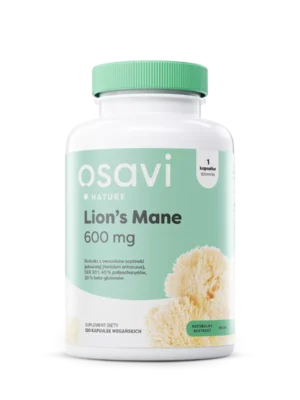 Lion’s Mane (Hericium erinaceus, Soplówka jeżowata) 600 mg 120 kap. Osavi