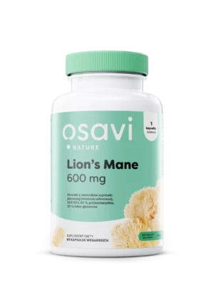 Lion’s Mane (Hericium erinaceus, Soplówka jeżowata) 600 mg 60 kap. Osavi